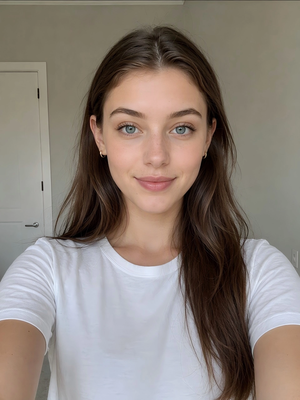 Upload or take a photo screen alongside the original portrait used in the tutorial.